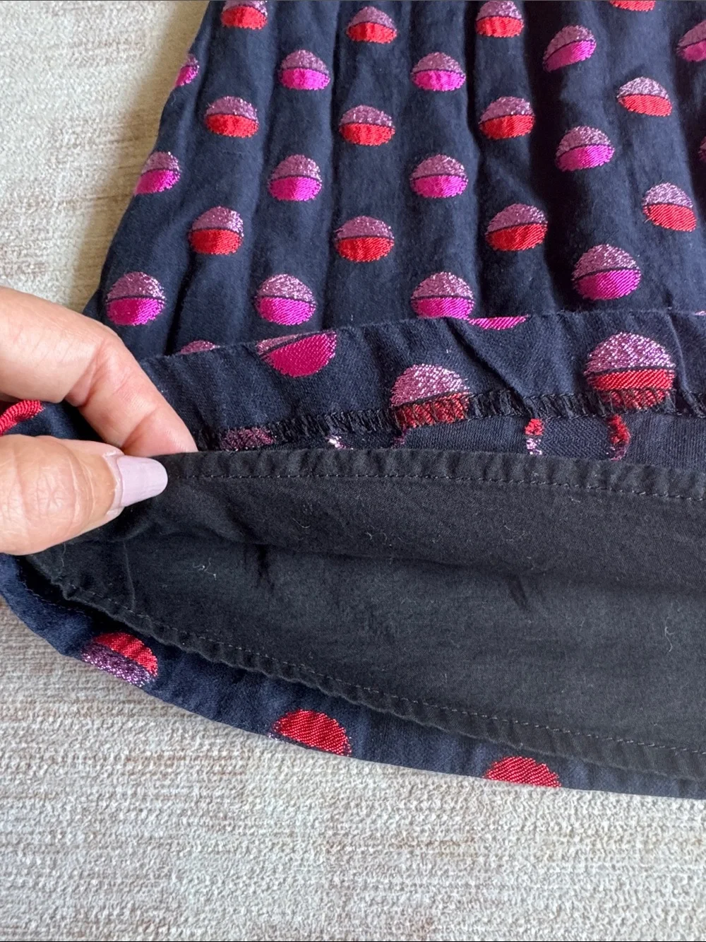 Gymboree Navy Dress with Pink & Red Metallic Dot Embroidery size 2T